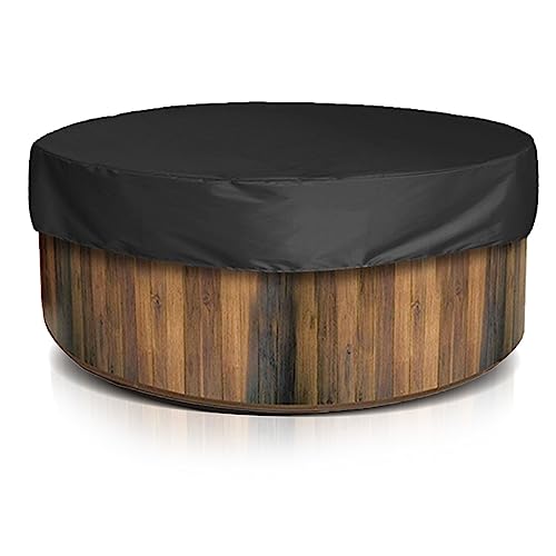 Pssopp -Abdeckung Wasserdicht Tragbare Außen-Terrasse Runde Aufblasbare -Abdeckung Schutz Badewanne Pool-Staubs Chutz (190 Silber Polyester-TAFT) (Schwarz) von Pssopp