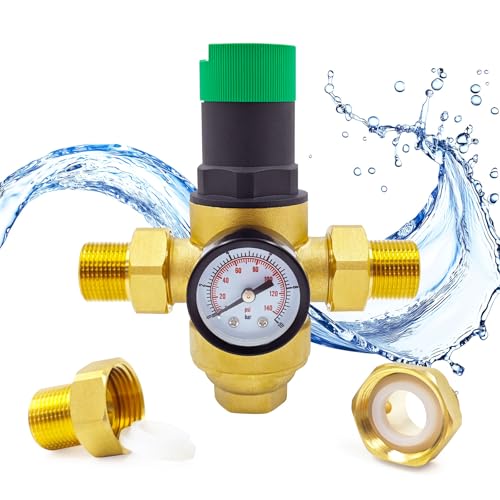 Wasserdruckregler 1/4 Zoll mit Manometer, Messing Reduzierventil DN20 mit Netzfilter für Häuser, Gebäude und Fabriken Wasserdruckregler 1/4 Zoll mit Manometer, Messing Reduzierventil DN20 mit Netzfilter für Häuser, Gebäude und Fabriken von Psumed