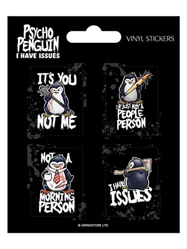 Psycho Penguin I Have Issues Vinyl Sticker Set Sticker Pack von Psycho Penguin
