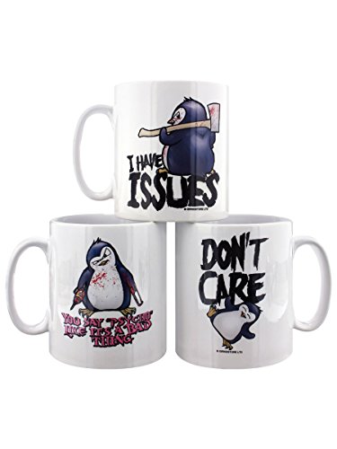 Psycho Penguin Mugs - Set of 3 Mug Set White by Psycho Penguin Psycho Penguin Mugs - Set of 3 Mug Set White by Psycho Penguin von Psycho Penguin