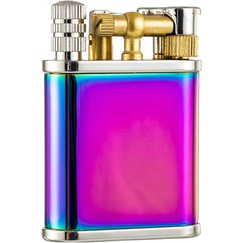 2-in-1-Permanentfeuerzeug mit Kerosin-Streichholz, Vintage-Trench-Feuerzeug mit winddichter, weicher Flamme und seitlichem Kipphebelzünder für Kerzen, Camping und Wandern(Pink) von Psyfwznkny