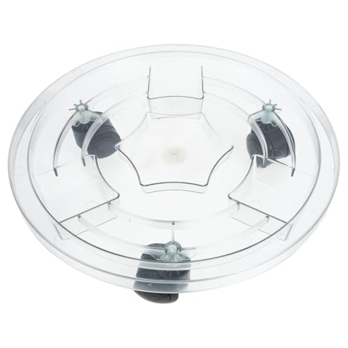 Psyfwznkny Robuste Kunststoffpalette mit Rädern, durchsichtiger rollender Pflanzenständer, rundes, bewegliches Tablett für Topfpflanzen für den Innen- und Außenbereich, Hausgarten(26cm) von Psyfwznkny