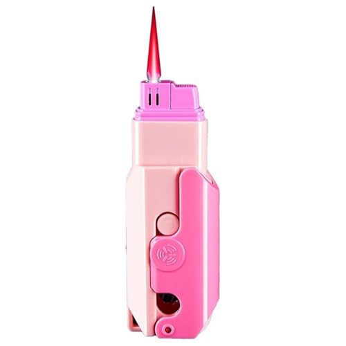 Schwerkraft-Dekompressions-Radieschen-Butan-Feuerzeug, tragbares Karottenmesser-Klapp-Zigarettenanzünder, winddichtes Direktlade-Feuerzeug zur Dekompression, Geschenk für Freunde(Pink) von Psyfwznkny