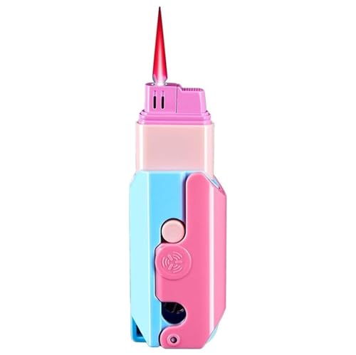 Schwerkraft-Dekompressions-Radieschen-Butan-Feuerzeug, tragbares Karottenmesser-Klapp-Zigarettenanzünder, winddichtes Direktlade-Feuerzeug zur Dekompression, Geschenk für Freunde(Pink2) von Psyfwznkny