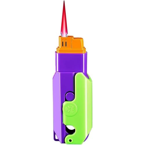 Schwerkraft-Dekompressions-Radieschen-Butan-Feuerzeug, tragbares Karottenmesser-Klapp-Zigarettenanzünder, winddichtes Direktlade-Feuerzeug zur Dekompression, Geschenk für Freunde(Purple) von Psyfwznkny