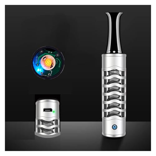 USB-aufladbarer Kleiner Aschenbecher, tragbarer fauler Zigarettenhalter lässt die Asche Nicht Fallen, Aschenbecher, Zigarettenhülse, Zigarettenanzünder für Fahren(Silver1) von Psyfwznkny