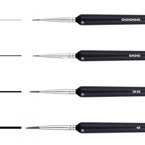 4-teiliges Set feiner Detailpinsel Miniatur-Künstlerpinsel Set Kleine Künstlerpinsel Feine Pinsel Malen Nach Zahlen Pinsel für Acryl, Aquarell, Öl, Miniaturen 4-teiliges Set feiner Detailpinsel Miniatur-Künstlerpinsel Set Kleine Künstlerpinsel Feine Pinsel Malen Nach Zahlen Pinsel für Acryl, Aquarell, Öl, Miniaturen von Psyqtsuary