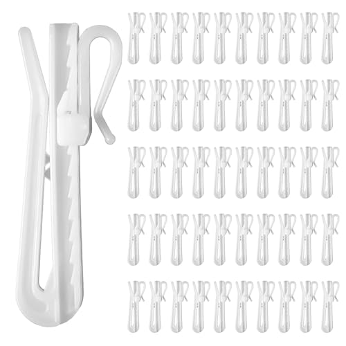 50 Stück 8.5 cm Vorhanghaken aus Kunststoff, Gardinenhaken Gleiter Einstellbar Weiss Kunststoff Curtain Haken Weiße Clip-Halter für Duschvorhang Vorhanghaken gardinenröllchen 50 Stück 8.5 cm Vorhanghaken aus Kunststoff, Gardinenhaken Gleiter Einstellbar Weiss Kunststoff Curtain Haken Weiße Clip-Halter für Duschvorhang Vorhanghaken gardinenröllchen von Psyqtsuary