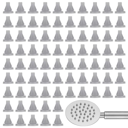 80 Stück Duschkopf Ersatzdüsen Silikon Düsen Regendusche Ersatzdüsen Silikondüsen für Duschkopf Silikon Düsensprinkler für Universeller Sprinklerauslauf Lochdurchmesser 4mm (Grau) von Psyqtsuary