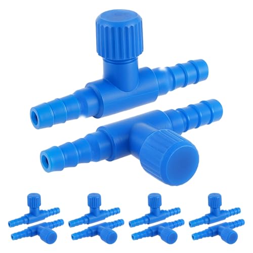 Psyqtsuary Aquarium Luftschlauch Ventil, 10 Stück Kunststoff Luftstromregler Für 5 Mm ID-Luftschläuche Einstellbar Aquarium Luftpumpe Zubehör Blau Luftpumpe Zubehör Aquarium Luftausströmer Zubehör von Psyqtsuary