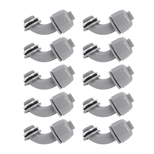 10pcs 1in NPT Flüssiger Strickstecker Nylon 90 Grad Flexible nicht metallische elektrische Leitungsstecker für Heimküchenbad zu Hause von Psytfei