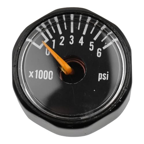 Manometer, Mini-Aluminium-Präzisionsventil-Manometer, Kohlendioxid-Mikromanometer, 3000 PSI Oder 6000 PSI, 40 °C bis 70 °, 1/8NPT Schwarz(6000PSI) von Psytfei