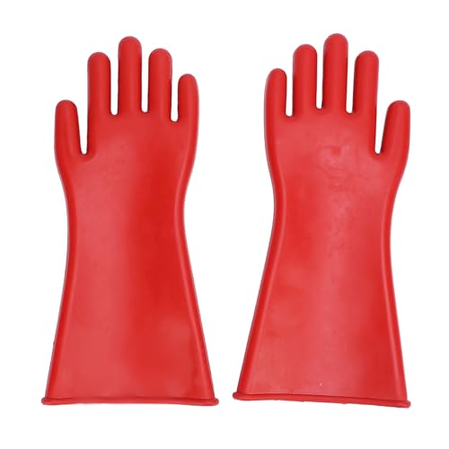 Psytfei 1 Paar Elektrische isolierte Handschuhe Gummi 12000 V Klasse 2 Isolierhandschuhe für Elektriker Hochspannungsschutz 1,8 mm Dicke von Psytfei