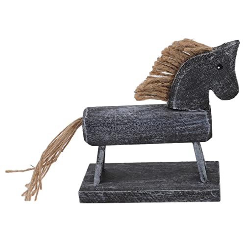 Psytfei Holz Trojanisches Pferd Dekoration Exquisite Pferdeskulptur Handwerk Desktop Statue Dekorationen Geschenk Für Home Office Schreibtisch Auto von Psytfei