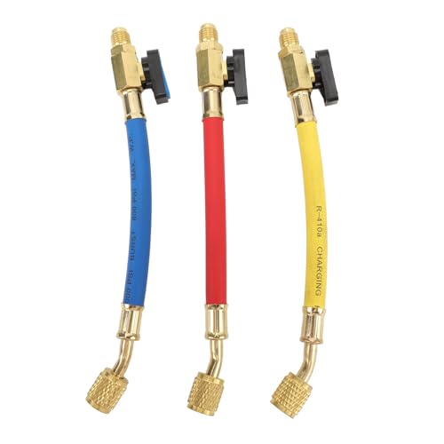R134A R410A R22 R12 Ladeschläuche Kühlschlauch Set mit farbkodiertem Ballventil für HLK AC -Wartung von Psytfei