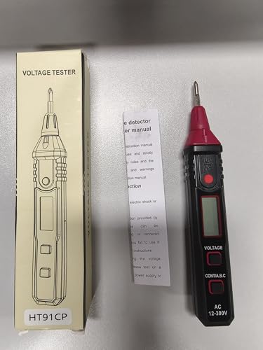 Spannungsdetektorstift Elektrizitätstester 12~300V Wechselstromspannungsdetektor NCV -Induktionsphase Sequenzmessung mit Taschenlampen -LCD -Anzeige (Typ 1) von Psytfei