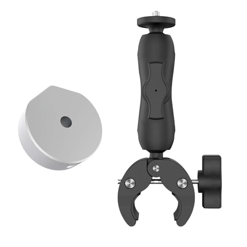 Stangenklemmhalterung für Mini -Satellitengerät Universal einstellbare Winkelhalterung mit Adapter für RV -Leitern Yacht Poles Marine -Verwendung (Mount and Silver Adapter) von Psytfei