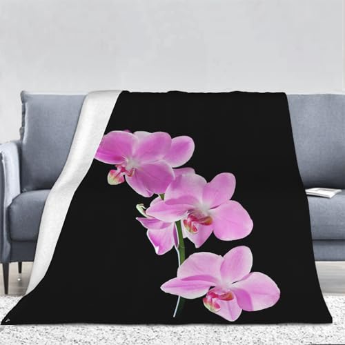 3D Orchideen Kuscheldecke Flauschig Flanell Einfach Decken Wohndecke Flanelldecke Sofadecke Couchdecke Geschenke für Kinder Erwachsener Decke 180x200cm von Bedsure