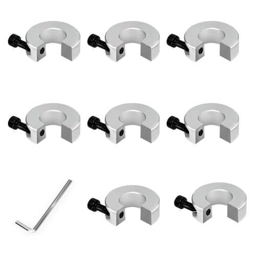 Ptdfjspt 8-Teilige SBR16-Linearschienen-Anschlagmanschetten, Wellenbegrenzungs-Befestigungsringe Aus Aluminiumlegierung mit Schraubenschlüssel, Linearschienen-Wellenanschlagmanschetten von Ptdfjspt
