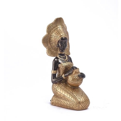 Ptdfjspt Harz-Statue, Figuren, Retro-Afrikanische Frauen, die TöPfertöPfe Halten, für Zuhause, Schlafzimmer, Schreibtisch, SammlungsgegenstäNde, Gold Ptdfjspt Harz-Statue, Figuren, Retro-Afrikanische Frauen, die TöPfertöPfe Halten, für Zuhause, Schlafzimmer, Schreibtisch, SammlungsgegenstäNde, Gold von Ptdfjspt