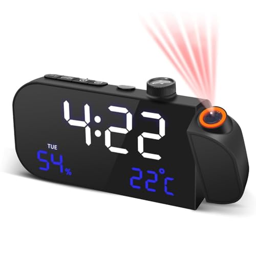 Ptdfjspt Projektionswecker mit FM-Radio Fürs Schlafzimmer, 270° Drehbare Digitaluhr, Großes 7-LED-Display, Alarme Ptdfjspt Projektionswecker mit FM-Radio Fürs Schlafzimmer, 270° Drehbare Digitaluhr, Großes 7-LED-Display, Alarme von Ptdfjspt