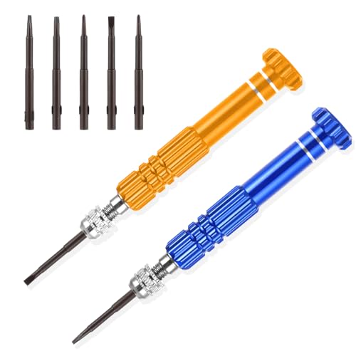 2 Stück 5 in 1 Mini Schraubendreher Brillen Reparatur Multifunktionaler Präzisions Feinschraubendreher Set Kleine Feinschraubendreher Werkzeug Kit für Uhr Schmuck Elektronik von Ptwola