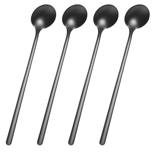 4 Stück Suppenlöffel Edelstahl Runde Esslöffel 6.7 inch Langer Griff Abendessen Reis Koreanischer Löffel Set Menülöffel Tafellöffel Runde Griffe & Glatte Kanten für Home Küche Restaurant von Ptwola