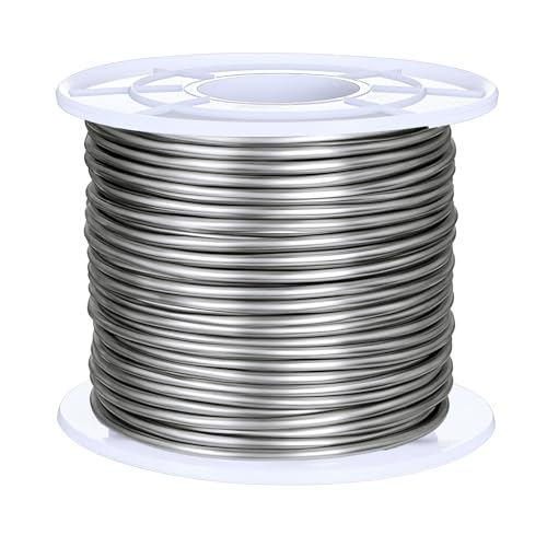 Ptwola 18 Gauge Edelstahldraht für die Schmuckherstellung Flexibles Basteln Perlenbinden Silberner Snare Draht Bailing Draht Modellierdraht Umwickeln für Bastel- und Schmuckherstellungsbedarf (1 mm) von Ptwola
