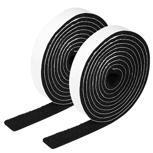 Ptwola 2 Rollen Filzstreifen Selbstklebender Rückseite Starkes Filzband rutschfeste Zuschneidbare Möbelpads zum Schutz von Hartholzböden Stuhlwänden (1,27 x 152,4 cm, Schwarz) von Ptwola