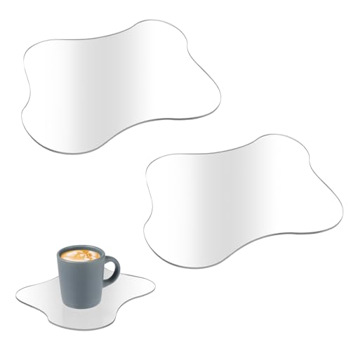 Ptwola 2 Stück Acryl-Untersetzer Klare Acrylplatte für Bars Kaffeetassen Dekorative Teller Isolierte Geschirrunterlage Bilderrahmen Paletten Ausstellungsständer von Ptwola