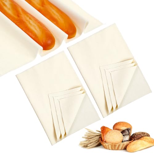 Ptwola 2 Stück Professionelles Gärtuch zum Backen Brot 35,6 x 48,3 cm Leinentuch Brotbackzubehör Strudeltuch für Familien Bäcker Einsteiger Teig Gärung Teigtuch Gärfolie Teig Baguette Backen von Ptwola