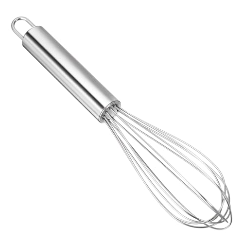 Ptwola Schneebesen Set Edelstahl Professioneller Küche Kochen Schneebesen Ergonomischer Griff Spülmaschinenfest Perfekt zum Mixen, Schlagen, Aufschäumen, Mischen (20 cm Silber) von Ptwola