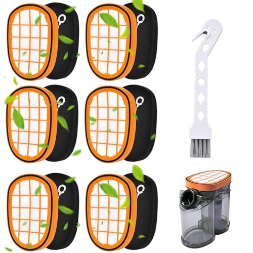 Ptyism 7 Stk Staubsauger Filter Philips(6 vacuum Cleaner Filter u 1 Reinigungsbürste) Staubsauger Filte für Philips FC6812、FC68148、FC6822、FC6823、FC6908、FC6827 usw von Ptyism