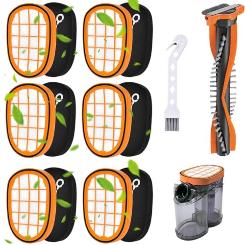 Ptyism 8 Stk Staubsauger Filter Philips(6 vacuum Cleaner Filter,1 Philips Speedpro Max Bürste u 1 Reinigungsbürste) Phillips Staubsauger Filter für FC6812、FC68148、FC6822、FC6823、FC6908、FC6827 usw von Ptyism