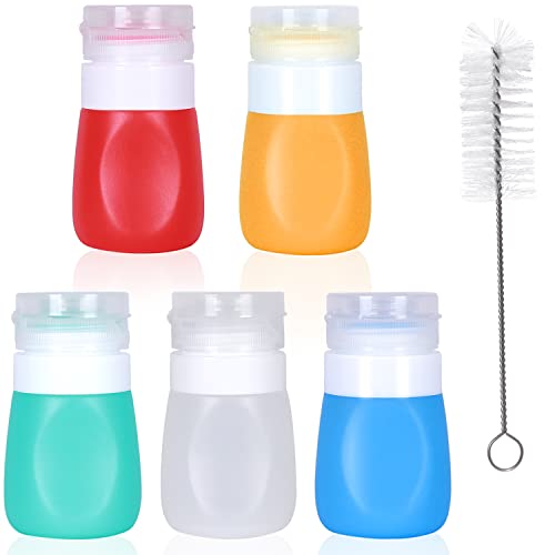 PuGez Salatdressing-Behälter für unterwegs, Gewürz-Quetschflaschen, tragbare Salatdressing-Flaschen mit Reinigungsbürste, Salatdressing-Behälter, Mini-Gewürzflaschen, Lebensmittelaufbewahrung, 5er-Set PuGez Salatdressing-Behälter für unterwegs, Gewürz-Quetschflaschen, tragbare Salatdressing-Flaschen mit Reinigungsbürste, Salatdressing-Behälter, Mini-Gewürzflaschen, Lebensmittelaufbewahrung, 5er-Set von PuGez