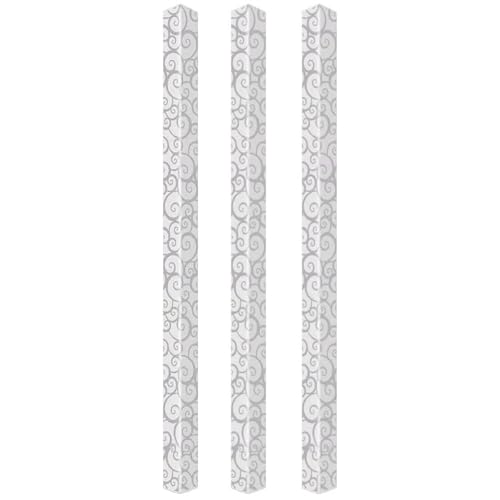 PULaif Kantenschutz aus Acryl, 3er-Set, Selbstklebender Eckenschutz for die Wand, Wandeckenschutz mit Selbstklebendem Trägerkleber und Klebeschlämme (Gold, 5 x 120 cm)(Silver,5.7x150cm/2.24x59.06in) von PULaif