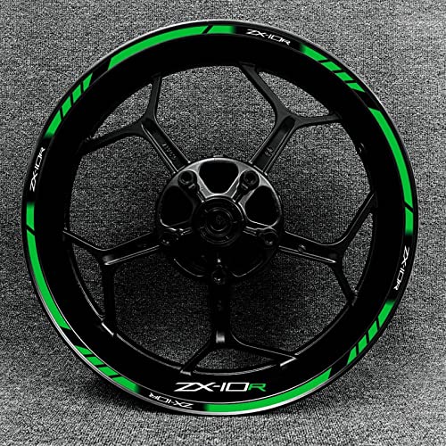 PuLaif Streifenaufkleber Für Kawasaki ZX-10R ZX10R 10R 17 Zoll Motorrad Felge Radnabe Aufkleber Dekoration Reflektierende Aufkleber (Color : A) von PULaif