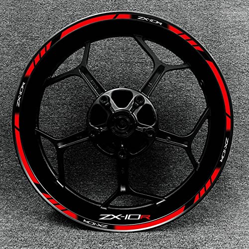 PuLaif Streifenaufkleber Für Kawasaki ZX-10R ZX10R 10R 17 Zoll Motorrad Felge Radnabe Aufkleber Dekoration Reflektierende Aufkleber (Color : H) von PULaif