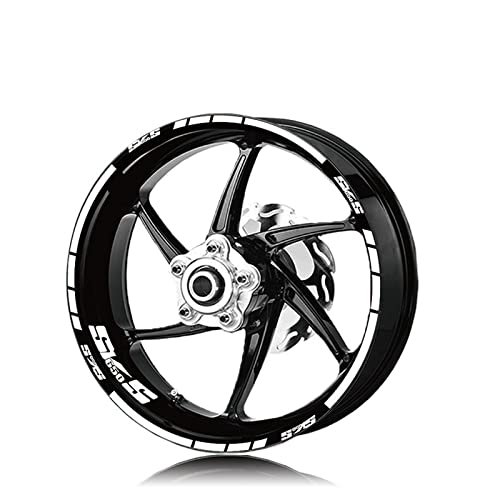 PuLaif Streifenaufkleber Motorrad Felgen Reflektierende Aufkleber Reifen Aufkleber Dekoratives Zubehör Für Suzuki SV650S SV 650s SV650 S (Color : Silver) von PULaif