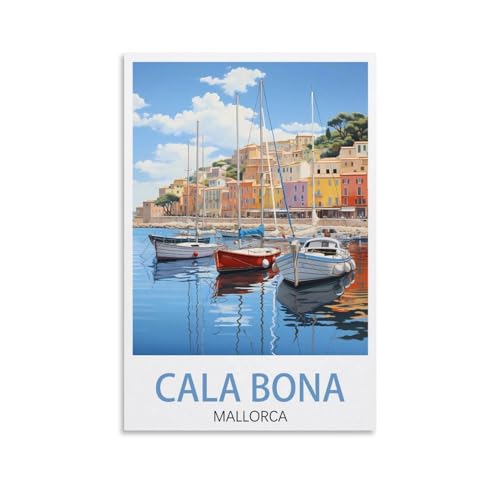 Bona Mallorca Vintage-Reiseposter, Landschaft, 60 x 90 cm, Leinwand, Wandkunst, Poster für Wohnzimmer, Dekoration, Gemälde für Heimdekoration Bona Mallorca Vintage-Reiseposter, Landschaft, 60 x 90 cm, Leinwand, Wandkunst, Poster für Wohnzimmer, Dekoration, Gemälde für Heimdekoration von PuPLuM