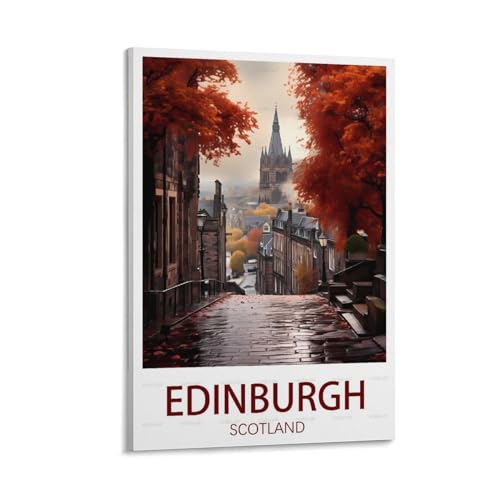 Edinburgh Schottland Vintage-Reiseposter, 30 x 45 cm, Leinwand, Wandkunst, Poster für Wohnzimmer, Dekoration, Gemälde für Heimdekoration Edinburgh Schottland Vintage-Reiseposter, 30 x 45 cm, Leinwand, Wandkunst, Poster für Wohnzimmer, Dekoration, Gemälde für Heimdekoration von PuPLuM