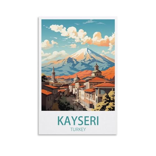 Kayseri Türkei Vintage-Reiseposter, Landschaft, 40 x 60 cm, Leinwand-Kunst-Poster für Wohnzimmer, Dekoration, Gemälde für Heimdekoration Kayseri Türkei Vintage-Reiseposter, Landschaft, 40 x 60 cm, Leinwand-Kunst-Poster für Wohnzimmer, Dekoration, Gemälde für Heimdekoration von PuPLuM