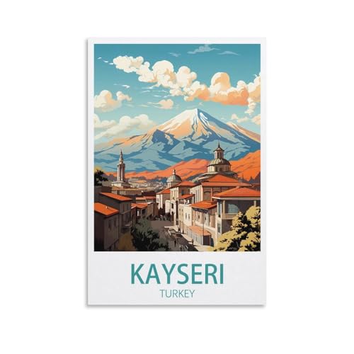 PuPLuM Kayseri Türkei Vintage-Reiseposter, Landschaft, 50 x 75 cm, Leinwand, Wandkunst, Poster für Wohnzimmer, Dekoration, Gemälde für Heimdekoration von PuPLuM