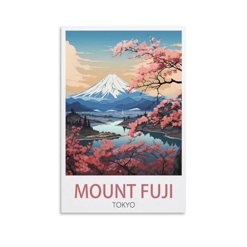 PuPLuM Mount Fuji Tokyo Vintage-Reiseposter, Querformat, 60 x 90 cm, Leinwand-Kunst-Poster für Wohnzimmer, Dekor, Gemälde für Heimdekoration von PuPLuM