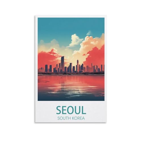 Seoul, Südkorea, Vintage-Reiseposter, Landschaft, 30 x 45 cm, Leinwand, Wandkunst, Poster für Wohnzimmer, Dekoration, Gemälde für Heimdekoration Seoul, Südkorea, Vintage-Reiseposter, Landschaft, 30 x 45 cm, Leinwand, Wandkunst, Poster für Wohnzimmer, Dekoration, Gemälde für Heimdekoration von PuPLuM