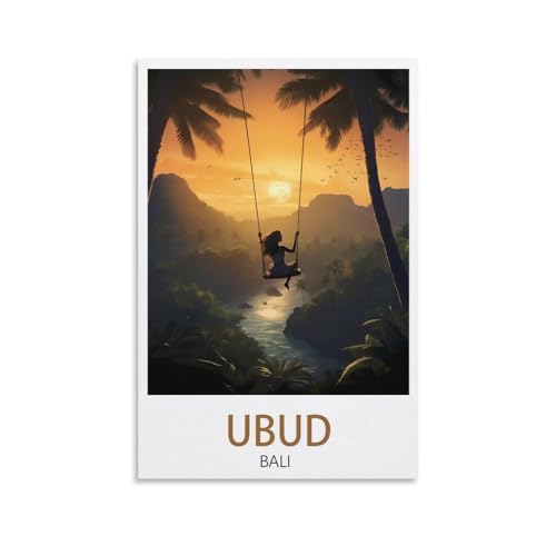 Ubud Bali Vintage-Reiseposter Sonnenuntergang, 20 x 30 cm, Leinwand, Wandkunst, Poster für Wohnzimmer, Dekoration, Gemälde für Heimdekoration Ubud Bali Vintage-Reiseposter Sonnenuntergang, 20 x 30 cm, Leinwand, Wandkunst, Poster für Wohnzimmer, Dekoration, Gemälde für Heimdekoration von PuPLuM