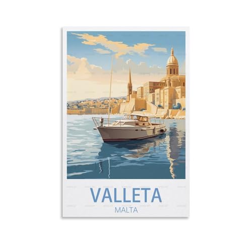 Valletta Malta Vintage-Reiseposter, 20 x 30 cm, Leinwand, Wandkunst, Poster für Wohnzimmer, Dekoration, Gemälde für Heimdekoration Valletta Malta Vintage-Reiseposter, 20 x 30 cm, Leinwand, Wandkunst, Poster für Wohnzimmer, Dekoration, Gemälde für Heimdekoration von PuPLuM