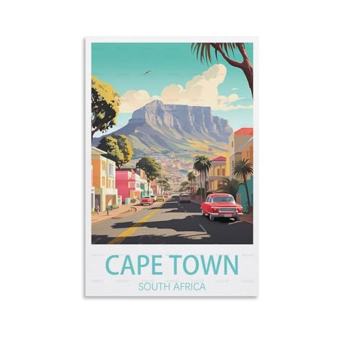 Vintage-Reiseposter Kapstadt, Südafrika, 20 x 30 cm, Leinwand-Kunst-Poster für Wohnzimmer, Dekoration, Gemälde für Heimdekoration Vintage-Reiseposter Kapstadt, Südafrika, 20 x 30 cm, Leinwand-Kunst-Poster für Wohnzimmer, Dekoration, Gemälde für Heimdekoration von PuPLuM