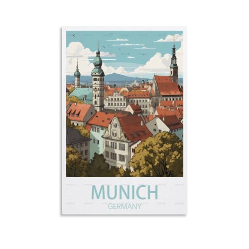 Vintage-Reiseposter München, Deutschland, 50 x 75 cm, Leinwand-Kunst-Poster für Wohnzimmer, Dekoration, Gemälde für Heimdekoration Vintage-Reiseposter München, Deutschland, 50 x 75 cm, Leinwand-Kunst-Poster für Wohnzimmer, Dekoration, Gemälde für Heimdekoration von PuPLuM