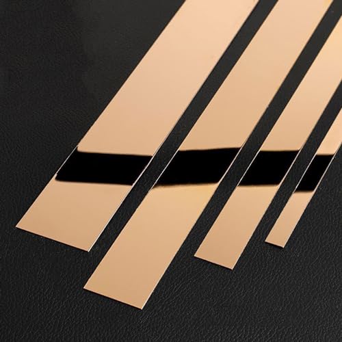 3 Meter selbstklebende Metallleiste Metallverkleidung flexible Edelstahl-Wandleiste Abziehen und Aufkleben, Zierleiste Wandleiste für Decke, Spi(Size:Width 2cm/0.78inch ,,Color:Glänzendes Roségold.) von PuPLum